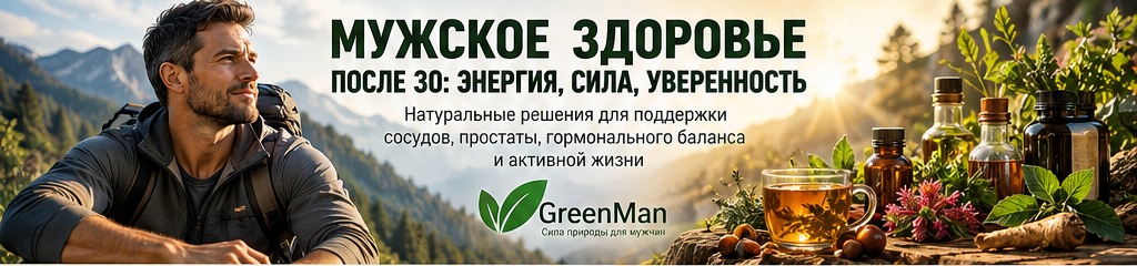 Мужское здоровье после 30 — природный визуальный образ GreenMan